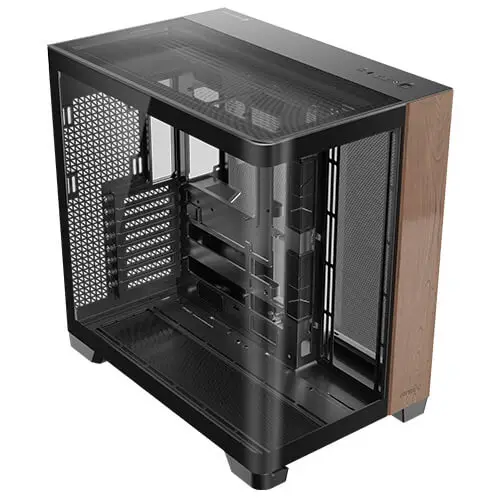 C8 Curve Wood Full Tower Negro, Transparente, Madera
