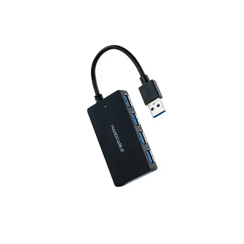 Hub USB 3.0 con 4 Puertos de USB 3.0, USB-A/M-USB 3.0/H, Negro, 15 cm - Imagen 1