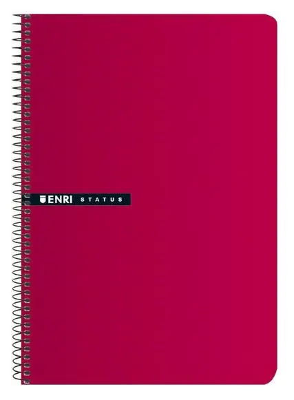 ENRI CUADERNO ESPIRAL 100 HOJAS 4X4 TAPAS DURAS 4º ROJO -5U-