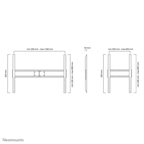 LFD-W1500 Soporte de pared para TV 60-100" - fijo - horizontal y vertical - Imagen 3