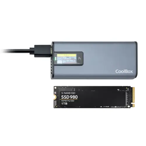 COO-MCM-M2F caja para disco duro externo Caja externa para unidad de estado sólido (SSD) Gris M.2 - Imagen 2