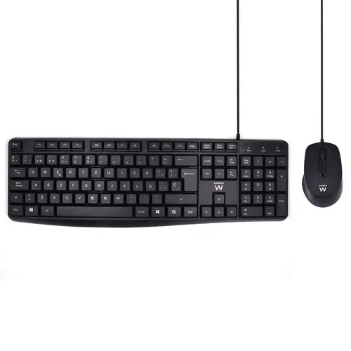 EW3006 teclado Ratón incluido Oficina USB QWERTY Español Negro - Imagen 1
