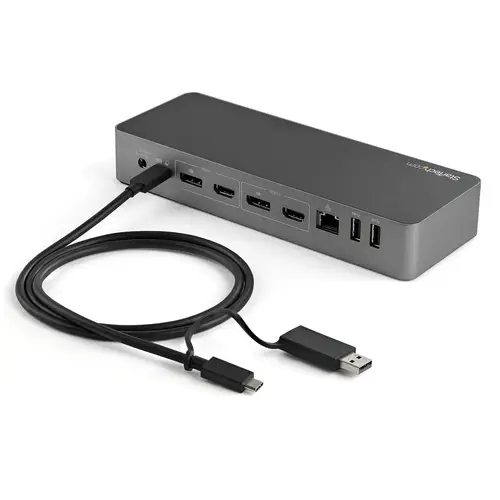 Cable USB-C de 1m con Llave Adaptador (Dongle) a USB-A - Cable Híbrido USB Tipo C a USBC (10Gbps y PD de 100W) o USBA (5Gbps) - Ideal Para Docking Stations Híbridas - Imagen 3