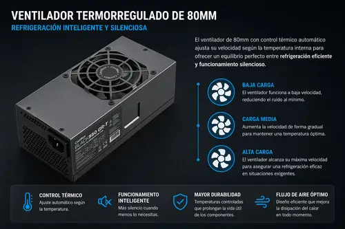 FUENTE DE ALIMENTACION TFX BLACK550 GR-T 550W NEGRA - Imagen 4
