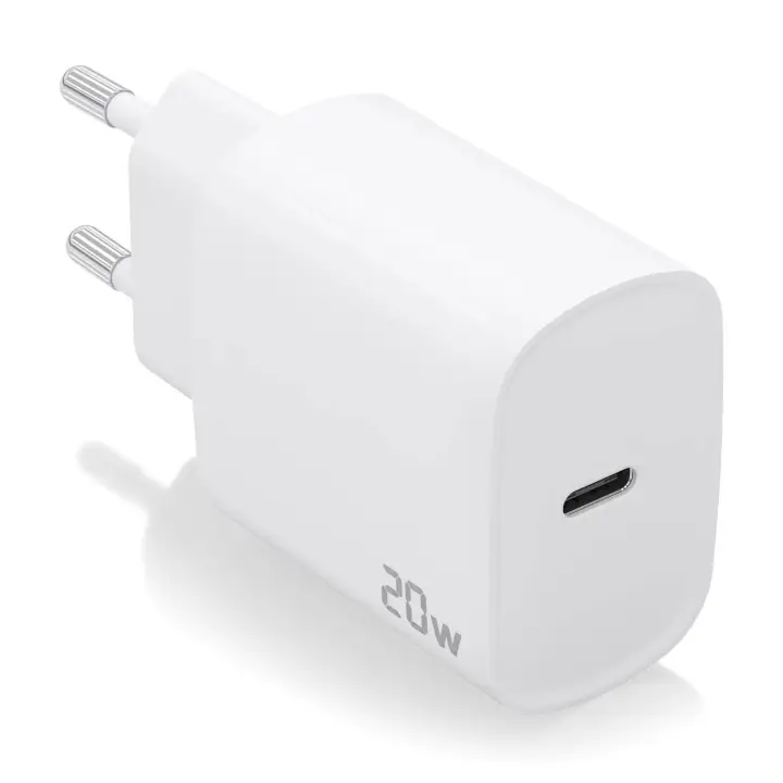 Cargador USB-C PD3.0 1 Puerto 1xUSB-C 20W, Blanco