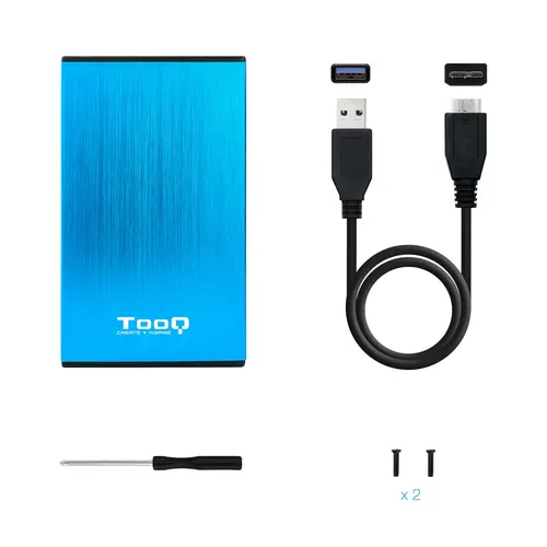 TQE-2527BL caja para disco duro externo Caja de disco duro (HDD) Negro, Azul 2.5" - Imagen 7
