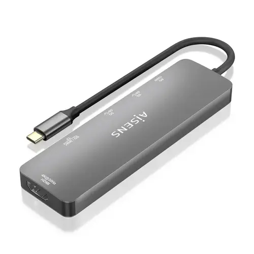 USB-C Dock 6 EN 1, USB-C a 1xHDMI, 2xUSB-A, 1xUSB-C PD 100W, 1xSD, 1xMicro SD, Gris, 15cm - Imagen 2