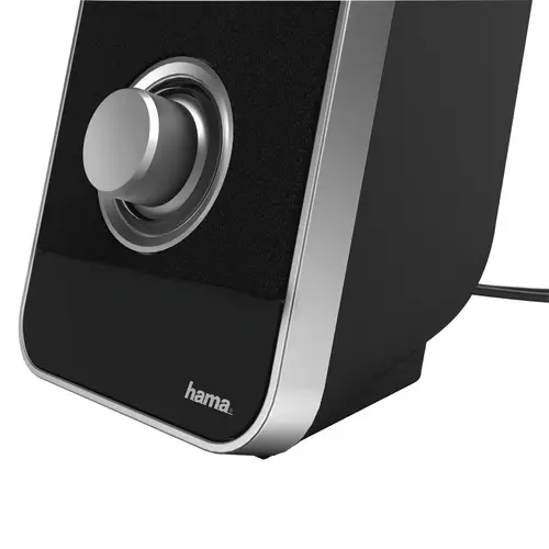 Altavoces para PC 2.0 estéreo (Altavoz para Ordenador de 6W, alimentación USB, Jack 3.5 mm, 50-20000 Hz, 4 O) Color Negro/Plata - Imagen 2