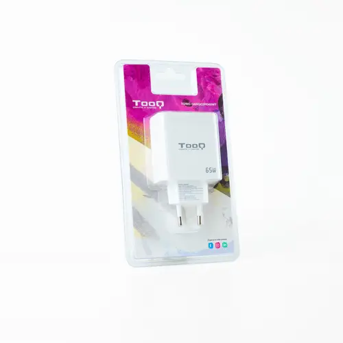 Cargador de Pared GaN 2USB-C/PD + USB-A/QC 65W, Blanco - Imagen 5