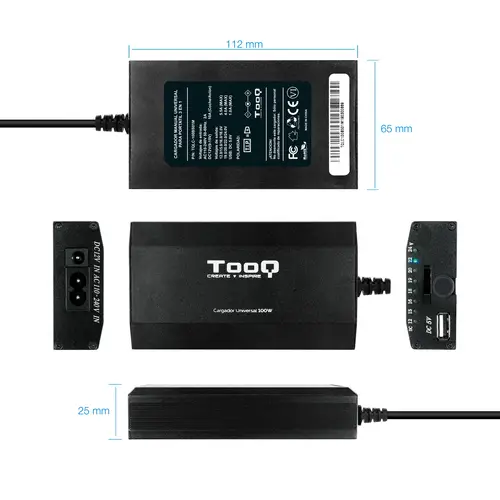 CARGADOR UNIVERSAL PORTATIL TQLC-100BS01M 100W 3 EN 1 USB - Imagen 4
