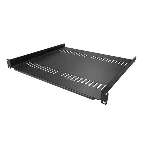 Bandeja Estante Ventilado de 1U para Armario Rack de Servidores de 19 Pulgadas - de 16 Pulgadas de Profundidad - de Acero de Servicio Pesado - con 20kg de Capacidad - Negro - Imagen 2