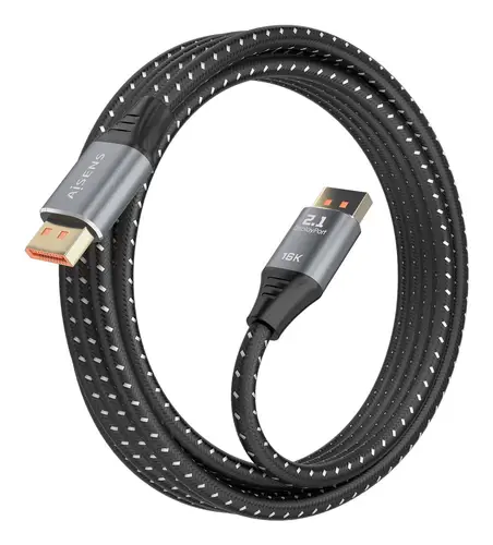 Cable DisplayPort V2.1 16K@60Hz 80 Gbps, DP/M-DP/M, Negro, 2.0m - Imagen 2
