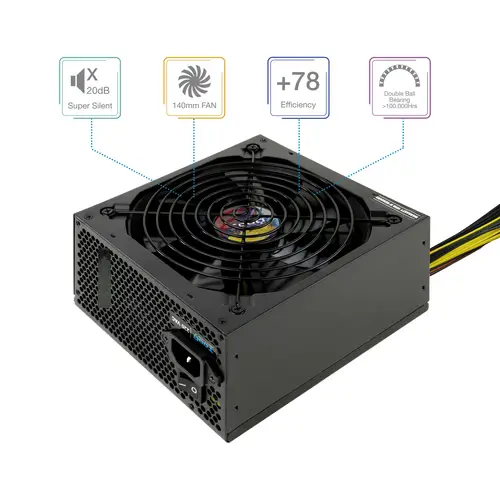 TQAPOLO-650SP unidad de fuente de alimentación 650 W 20+4 pin ATX ATX Negro - Imagen 2