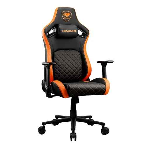 CGR-DFL Silla para videojuegos de PC Asiento acolchado tapizado Negro, Naranja - Imagen 3