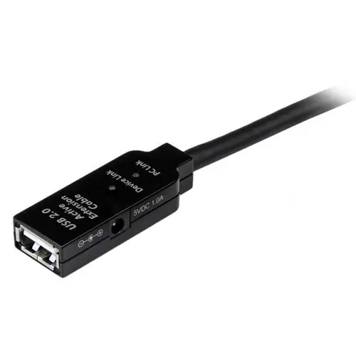 Cable de Extensión Alargador de 20m USB 2.0 Alta Velocidad Activo Amplificado - Macho a Hembra USB A - Negro - Imagen 2