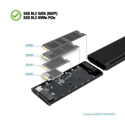 Shinobi Caja externa para unidad de estado sólido (SSD) Negro M.2 - Imagen 4