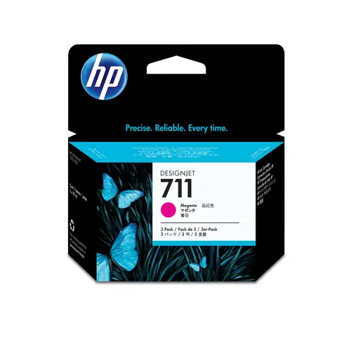 Pack de ahorro de 3 cartuchos de tinta DesignJet 711 magenta de 29 ml - Imagen 1