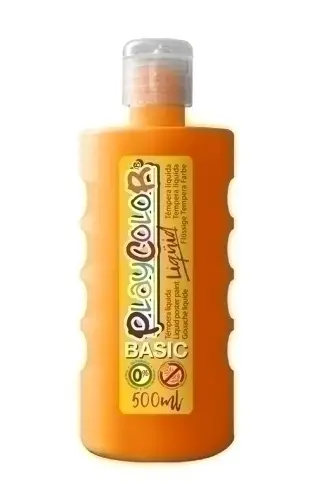 TEMPERA PLAYCOLOR LIQ. 500 ml NARANJA - Pack de 6 unidades