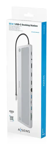 USB-C Dock 12 en 1, USB-C a 2xHDMI, 1xDisplayPort, 1xRJ45, 3xUSB-A, 1xUSB-C, 1xUSB-C PD, 1xSD, 1xMicro SD, 1xAudio, Gris, 30cm - Imagen 7