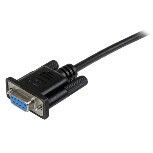 Cable de 2m Nulo de Módem Serie RS232 DB9 - Hembra a Hembra - Color Negro - Imagen 2