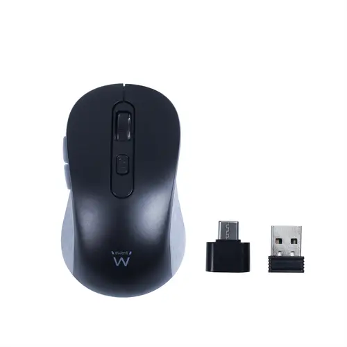 Ratón inalámbrico USB-A de 2,4 GHz con botones silenciosos y adaptador tipo C - Imagen 1
