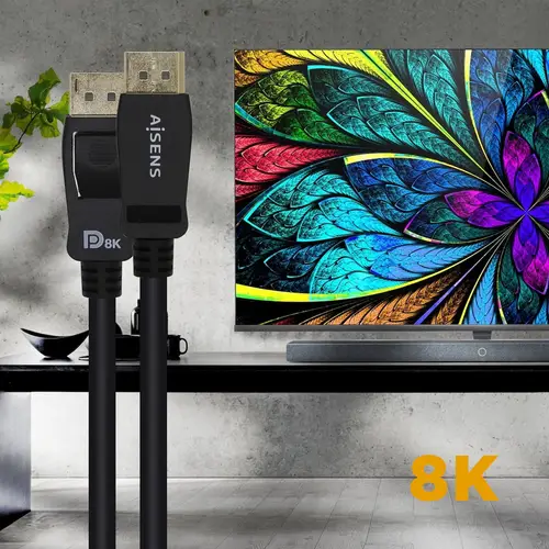 Cable Displayport Certificado V1.4 8k@60hz, DP/M-DP/M, Negro, 1.0m - Imagen 5