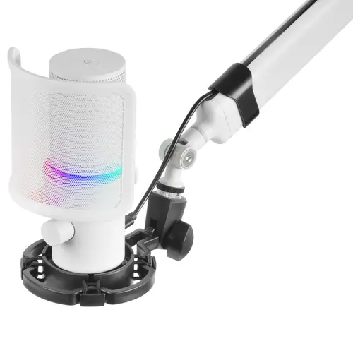 MMIC-XT, Micrófono de Estudio Profesional Alta Definición 192Khz 24-bit, Brazo Omnidireccional, Soporte Antivibración, Filtro Pop Malla Metálica, Blanco - Imagen 2
