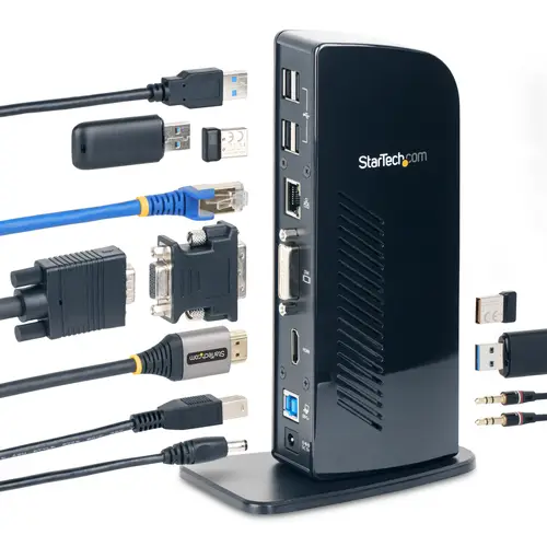 Docking Station USB 3.0 de 2 Monitores para Portátil - HDMI y DVI/VGA - Hub Ladrón 6x USB-A - GbE - Audio - Replicador de Puertos Universal USB-A - Win/Mac/ChromeOS - Imagen 6