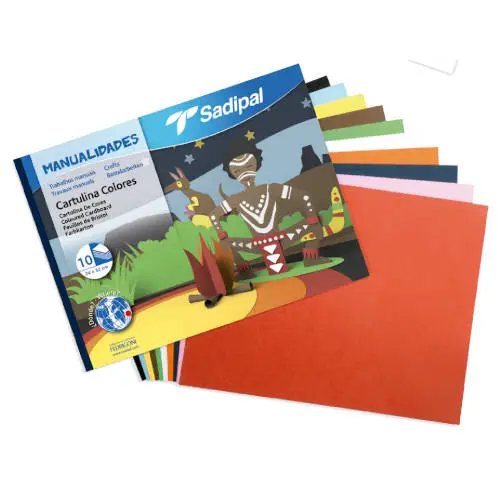 BLOC 10 CARTULINAS DE COLORES 32X24 CM. COLORES SURTIDOS SADIPAL ..