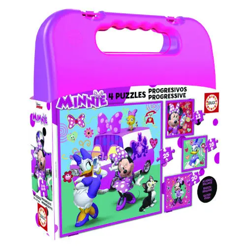 MALETA PUZZLES PROGRESIVOS MINNIE HAPPY HELPERS 12-16-20-25 DE 3-..