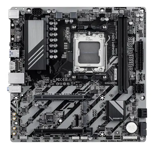 B840M D2H Placa base - Procesadores AMD Ryzen 9000, VRM de 5+2+2 fases, hasta 7600 MHz DDR5, 1xPCIe 4.0 + 1xPCIe 3.0 M.2, LAN 2.5GbE, USB 3.2 Gen 1 - Imagen 2