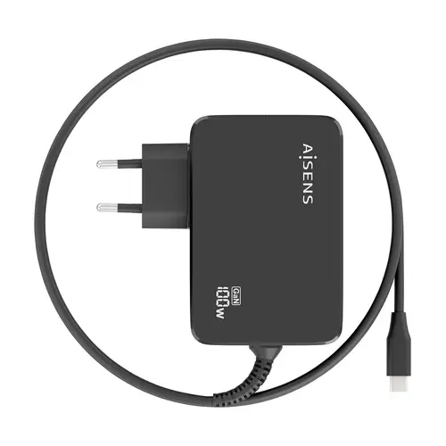Cargador GaN 100W PD3.0 1xUSB-C 1.8m, Negro - Imagen 3