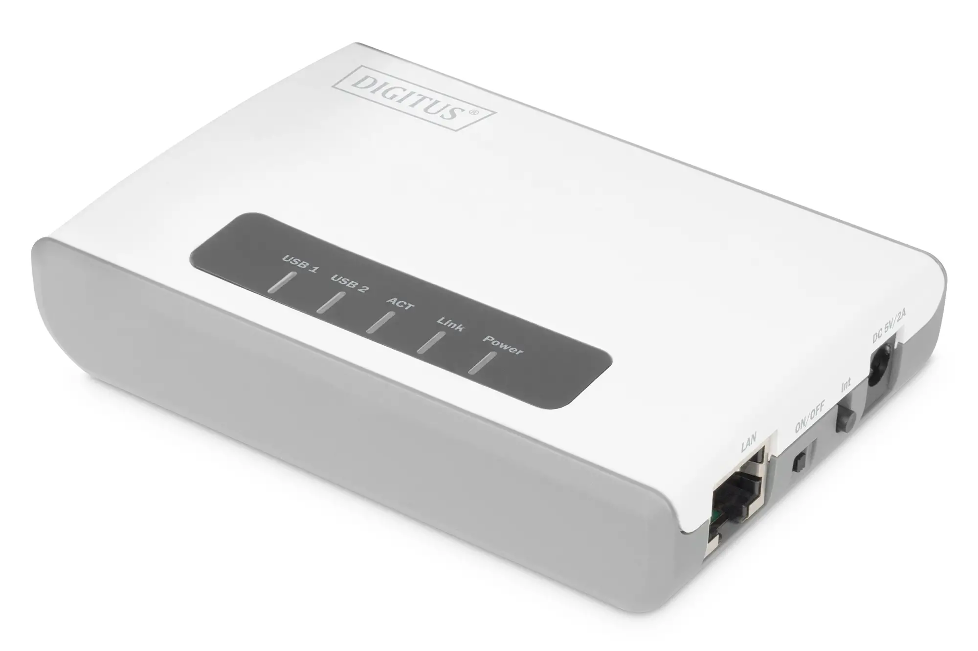 Servidor de red multifunción inalámbrico USB 2.0 de 2 puertos, 300 Mbps