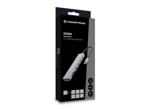 DONN28G base para portátil y replicador de puertos Alámbrico USB 3.2 Gen 1 (3.1 Gen 1) Type-C Gris - Imagen 7