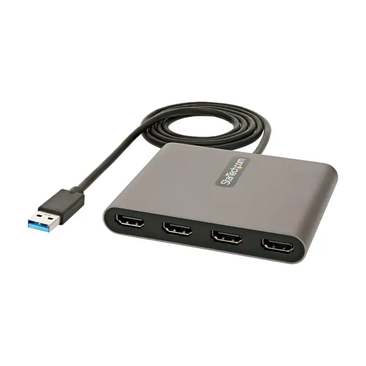 Adaptador USB 3.0 a 4 Puertos HDMI - Tarjeta Gráfica y de Vídeo..