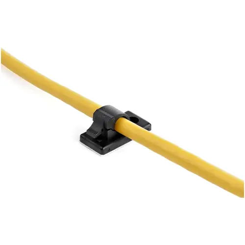 100 Clips de Gestión de Cableado Adhesivos - Negro - Organizador de Cableado para Escritorios/Oficinas - Mordaza de Nylon Autoadhesiva con Clasificación contra Fuego UL/94V-2 - Imagen 6