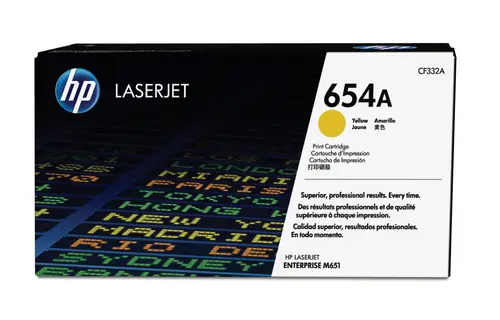 Cartucho de tóner original LaserJet 654A amarillo - Imagen 1