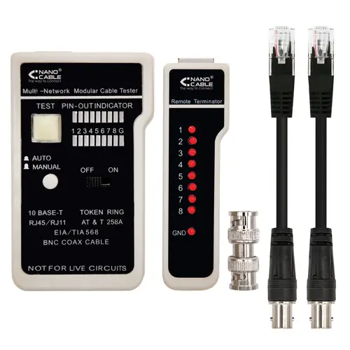 TESTEADOR PARA CABLE RJ11/RJ12/RJ45, COAXIAL - Imagen 1
