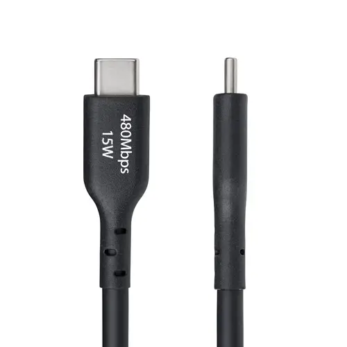 Cable Cargador USB-A a USB-C de 4m - Cable Adaptador USB-A a USB Tipo C - 3A - Cable de Carga y Sincronización - USB 2.0 - Recubrimiento de TPE - M/M - Negro - Imagen 3