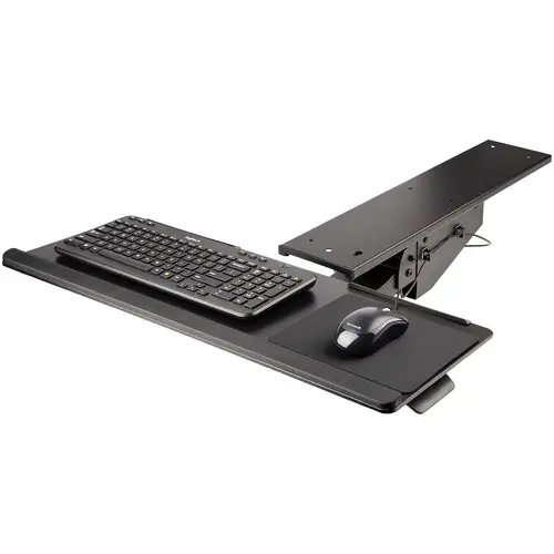 Bandeja para Teclado y Ratón para Debajo del Escritorio - de 30cm x 78cm - de Altura Ajustable - Soporte Ergonómico para Teclado y Mouse con Soporte para las Muñecas - Giro e Inclinación - Imagen 3