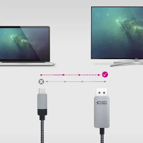 10.15.5002 adaptador de cable de vídeo 1,8 m USB Tipo C DisplayPort Aluminio, Negro - Imagen 5