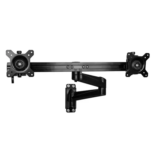 Brazo para Dos Monitores de Instalación en Pared - Soporte Ergonómico Articulado VESA x2 Monitores de 24" - Barra Transversal de Ajuste Sincronizado - Inclinación/Giro/Rotación - Soporte de Montaje - Imagen 2