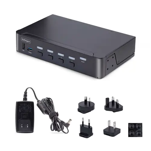 Switch Conmutador KVM DisplayPort de 4 Puertos - 8K60/4K144 - para Un Monitor - DP 1.4 - 2x USB 3.0 - 4x USB 2.0 HID - Botones y Teclas de Acceso Rápido - TAA - Imagen 6