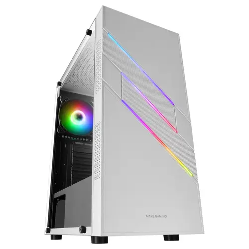 MC-U3, Caja PC Gaming ATX XL, Frontal Triple ARGB, Ventilador 12cm ARGB, Ventana Cristal Templado, Blanco - Imagen 6