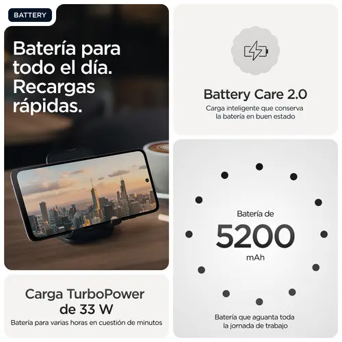 moto g56 5G 17,1 cm (6.72") Ranura híbrida Dual SIM Android 15 USB Tipo C 8 GB 256 GB 5200 mAh Negro - Imagen 7