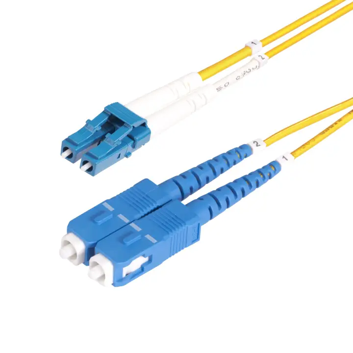 Cable de Fibra Óptica LC a SC (UPC) OS2 Monomodo 9/125µm 100G LSZH Dúplex de 2m - Low Insertion Loss - Resistente a Dobleces - Cable de Conexión de Parcheo LSZH