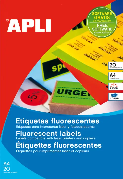 02878 etiqueta autoadhesiva Rectángulo Permanente Amarillo 20 pieza(s)