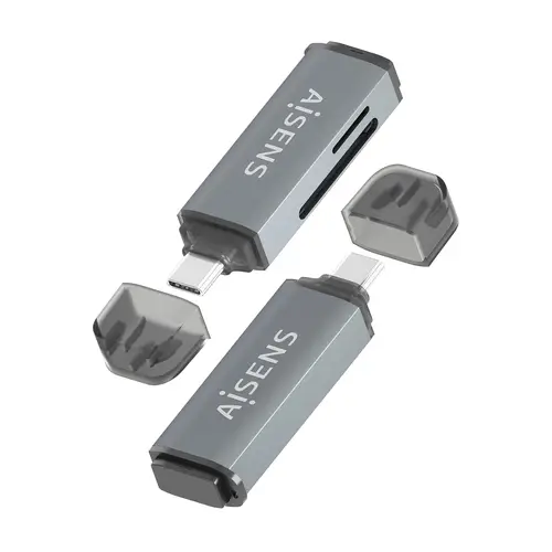 Lector De Tarjetas SD, Micro SD, MMC, Rs-MMC, MMC Micro, USB-C, Gris - Imagen 3