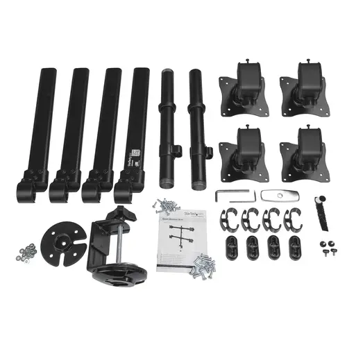 Brazo de Escritorio para 4 Monitores 2x2 de hasta 27" con Montaje VESA- Soporte Ergonómico con Mástil, Articulado y Altura Ajustable - Inclinación/Giro/Rotación - Abrazadera/Ojal - Imagen 3