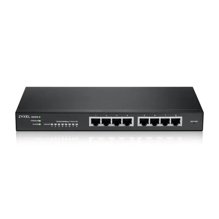 GS1915-8 Gestionado L2 Gigabit Ethernet (10/100/1000) Negro